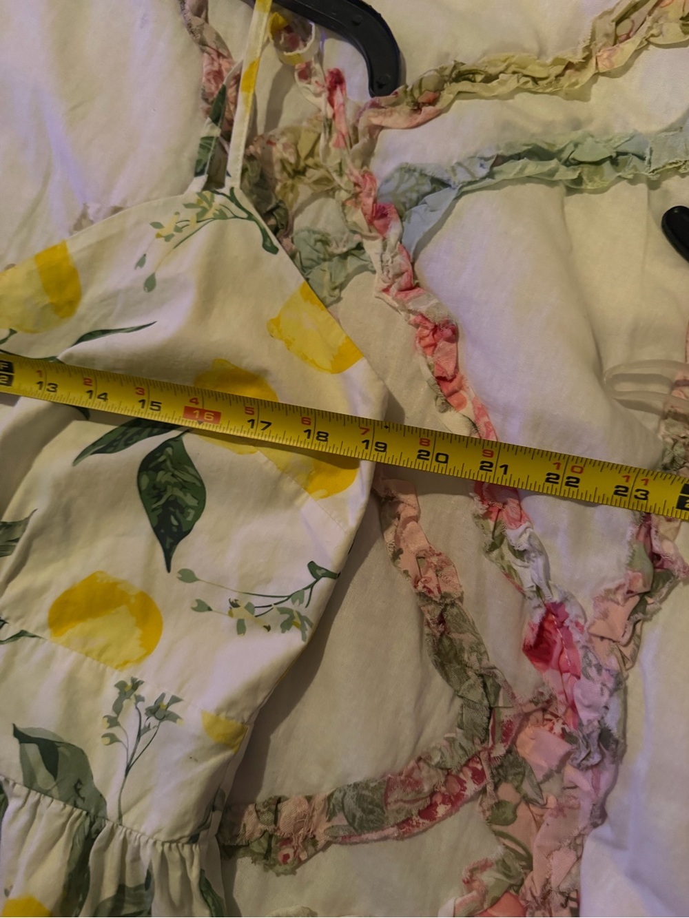 100% cotton Lemon-Print Midi Dress with Adjustable Straps -with pockets - Picture 5 of 9